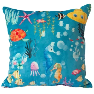 Декоративная подушка Seasons Рыбы 40x40 см цвет голубой