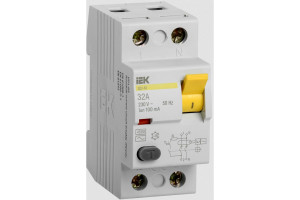 15165062 Выключатель дифференциального тока 2п 32A 100mA тип AC ВД1-63 ИЭК MDV10-2-032-100 IEK