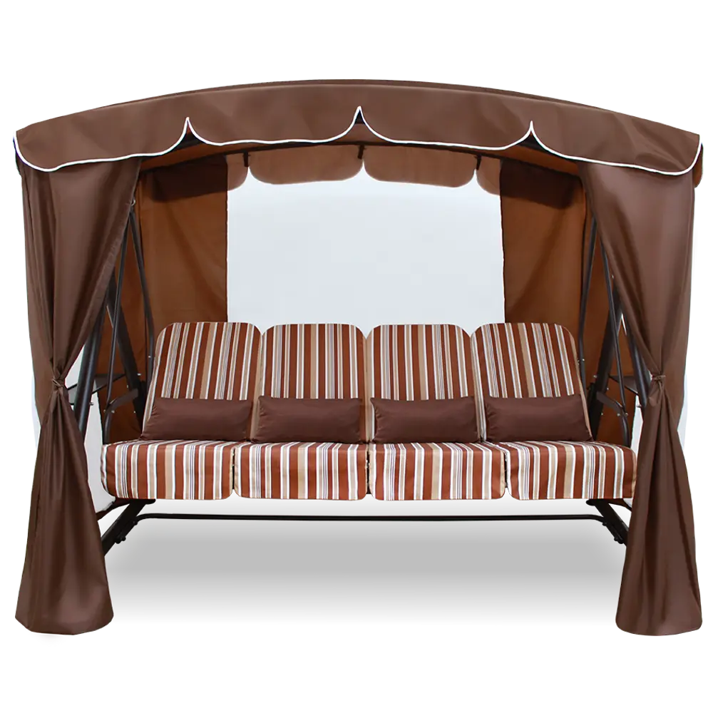 Качели садовые Брауни 4-х местные (до 380 кг) шоколад Zalger Garden STLM-2077451