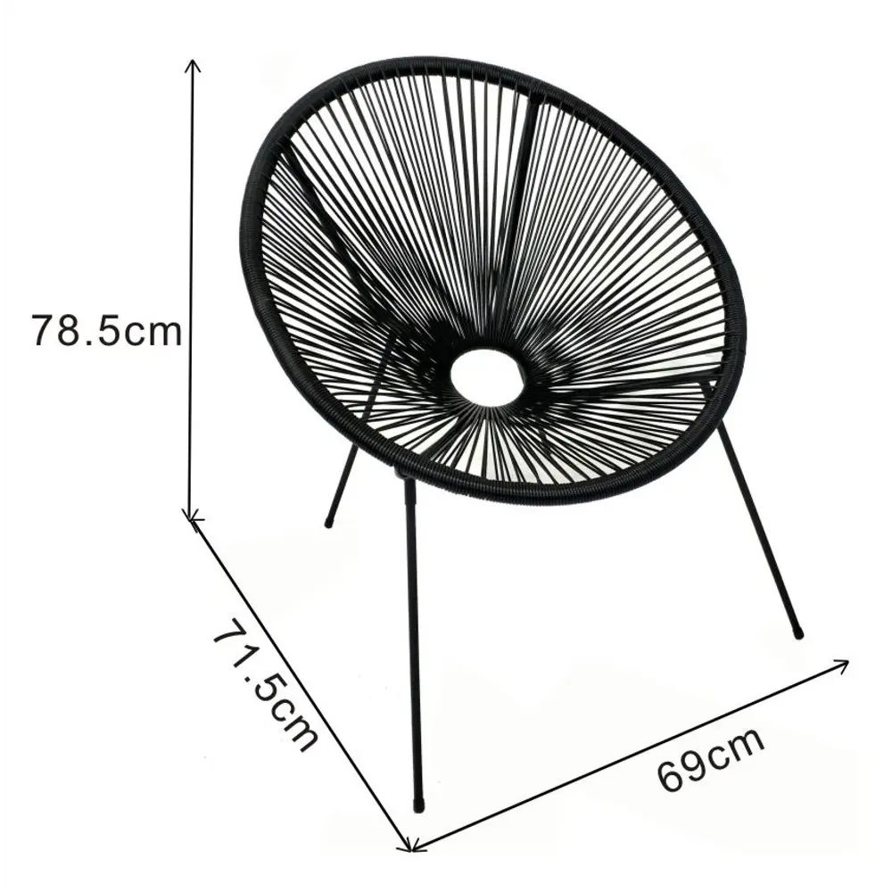 Стул садовый Акапулько 69x78.5x71.5 см сталь/искусственный ротанг голубой Santreyd STLM-2013238 - Вид №10