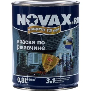 90190551 Грунт-эмаль 3 в 1 антикоррозионная Novax RAL 7042 глянцевая серая 0.8 кг STLM-1543126