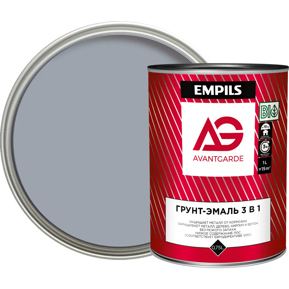 Грунт-эмаль Avantgarde глянцевый цвет серый 0.9 кг STLM-2083549