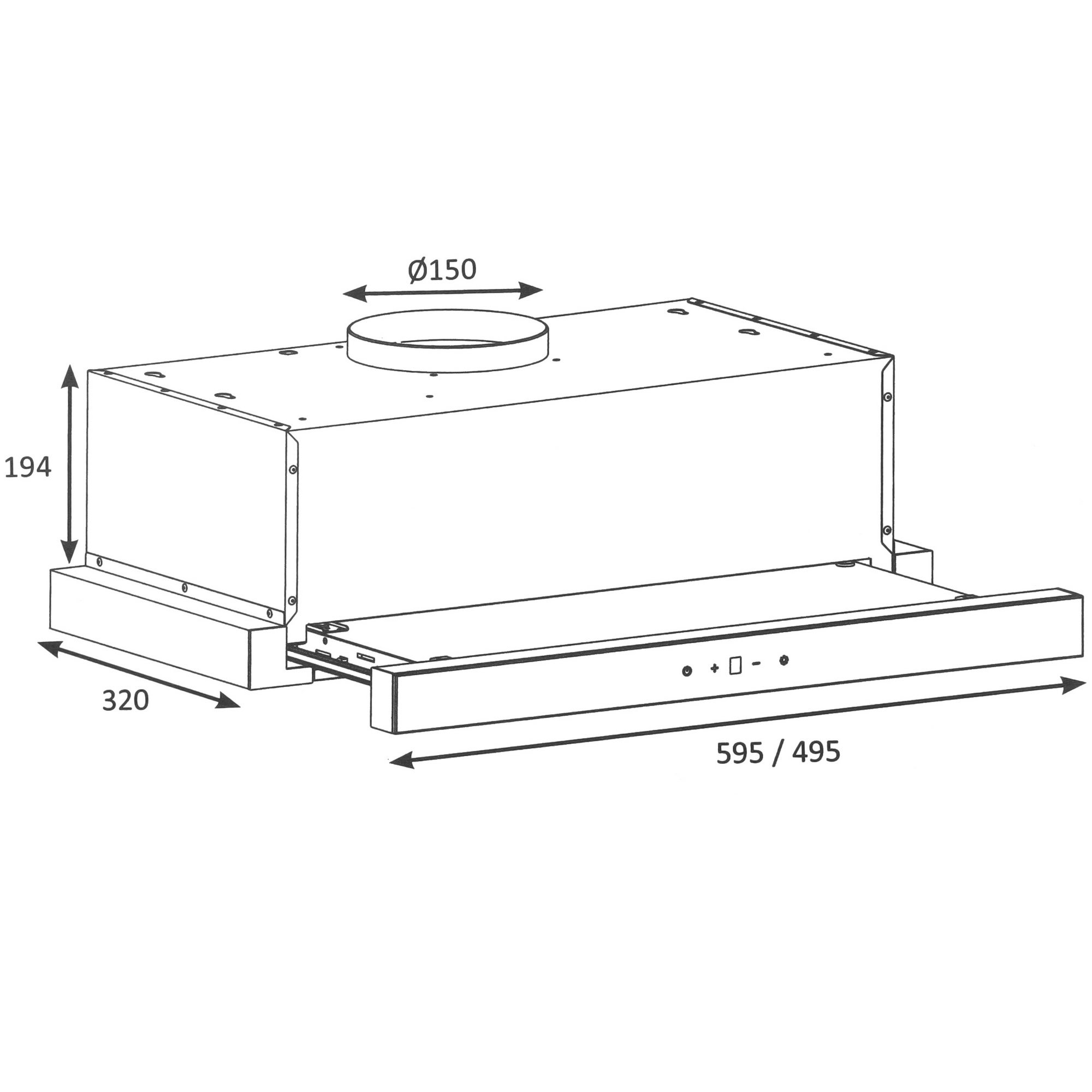 9161711 Вытяжка телескопическая DEXP TH50-SV0S черный/черный STDN-0041138 - Вид №10
