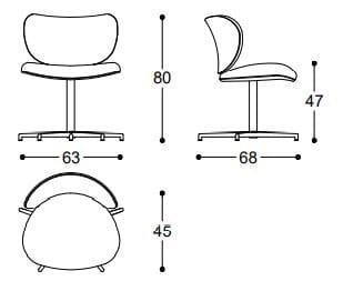 Кожаный поворотный стул BLACK TIE Kalida ARCH-00147385 - Вид №4