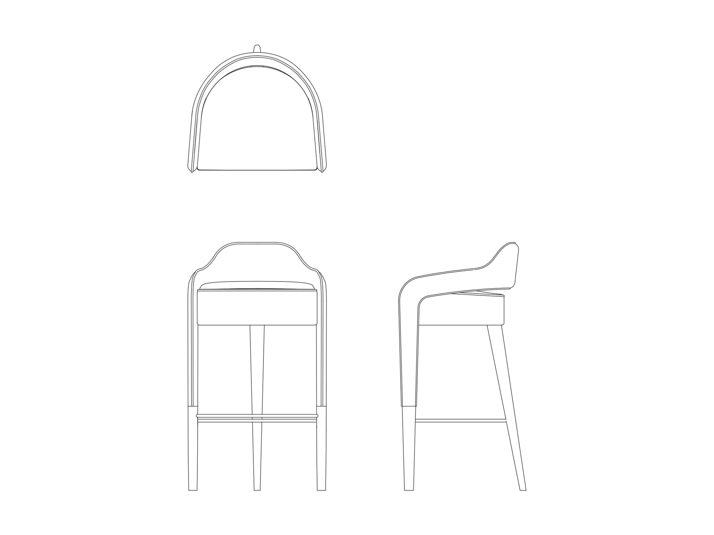 Тканевый барный стул с подставкой для ног Casa Magna INVICTA I ARCH-00055961 - Вид №6