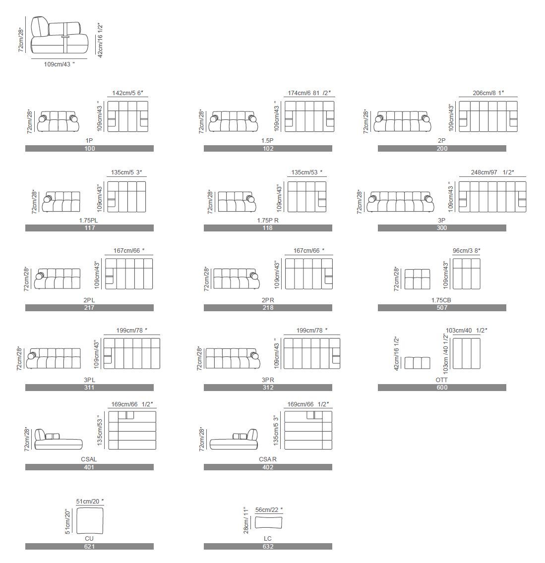 4-местный тканевый диван с полуостровом CAMPO DE' FIORI MILOS ARCH-00053107 - Вид №4