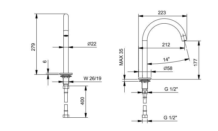 Смеситель для раковины Fantini Rubinetti NOSTROMO ARCH-00000034 - Вид №3