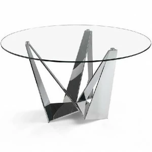 Обеденный стол круглый стеклянный 130 см CT2061R от Angel Cerda ANGEL CERDA  149966 Прозрачный;хром