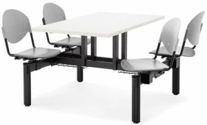 Dieffebi Прямоугольный стол для общественных мест со встроенными стульями Complementary 1712s0000xbng