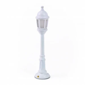Настольная лампа белая 42х9,8 см Street Lamp Dining Black 14701 SELETTI ФОНАРЬ 00-3882478 Бежевый;белый