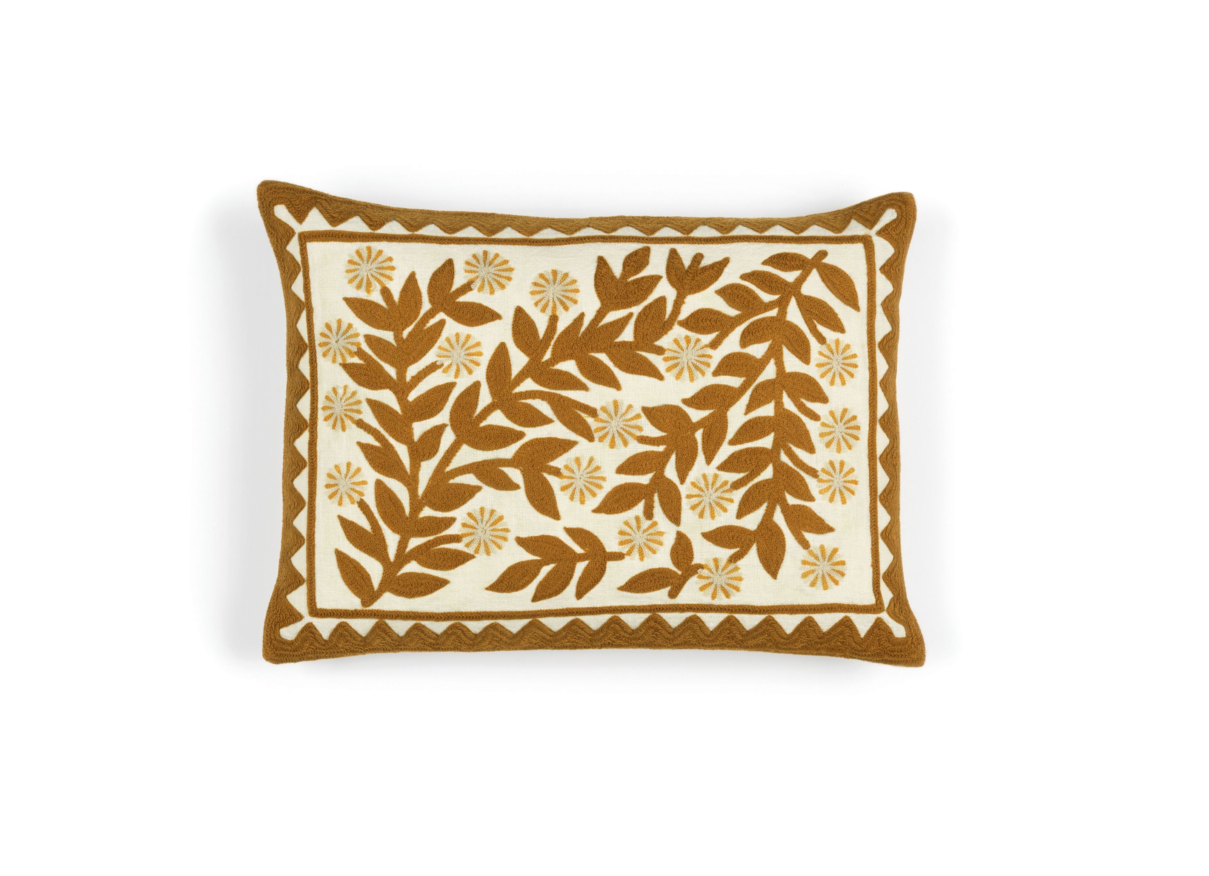 Льняная вышитая прямоугольная подушка Élitis CANOPÉE ARCH-00075584 - Вид №7