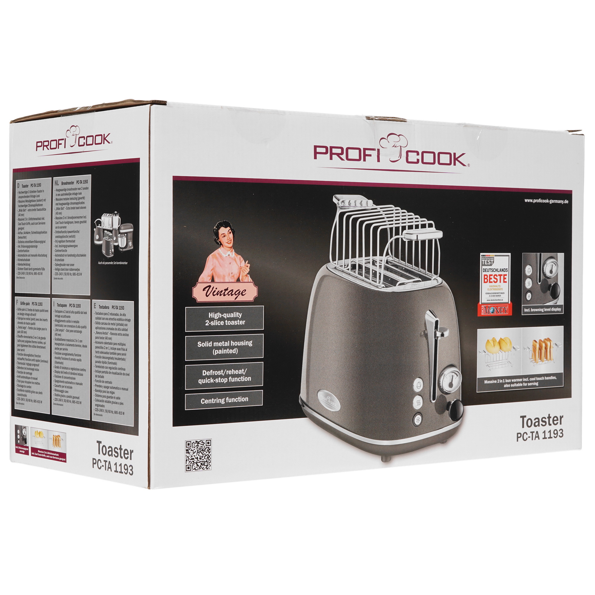 8194247 Тостер ProfiCook PC-TA 1193 серый STDN-0014926 - Вид №8