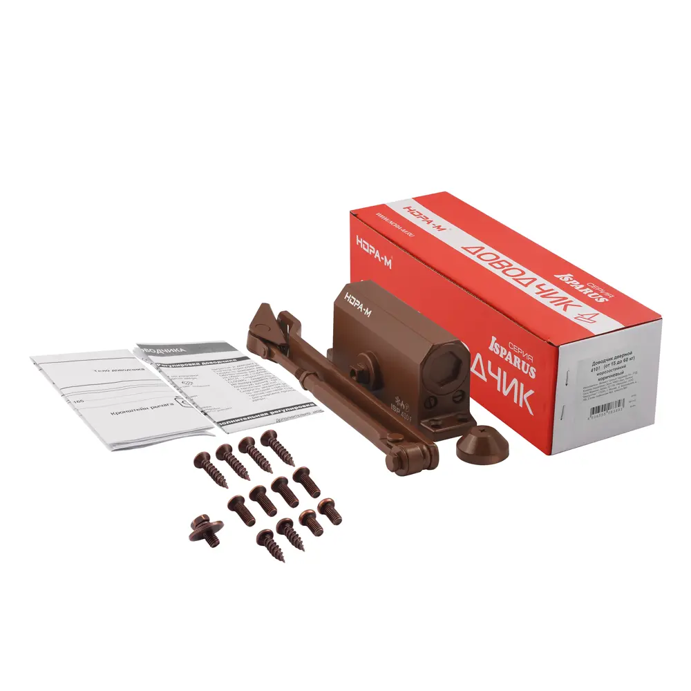 Доводчик дверной Нора-М Isparus 410F 50-110 кг силумин цвет коричневый STLM-2183875 - Вид №1