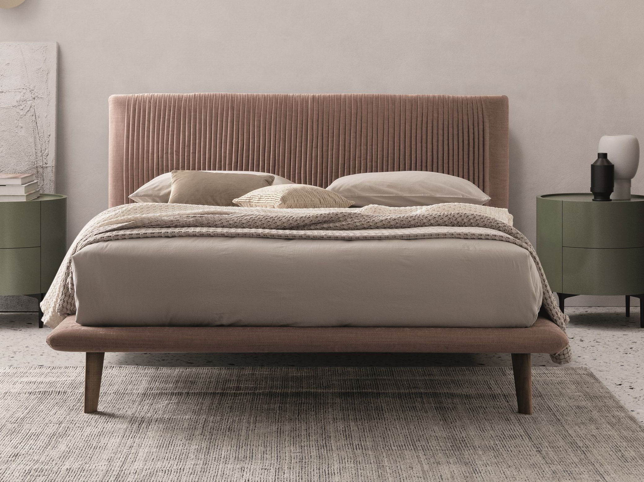 Двуспальная кровать из ткани с мягким изголовьем Dall'Agnese PLISSÉ ARCH-00137527