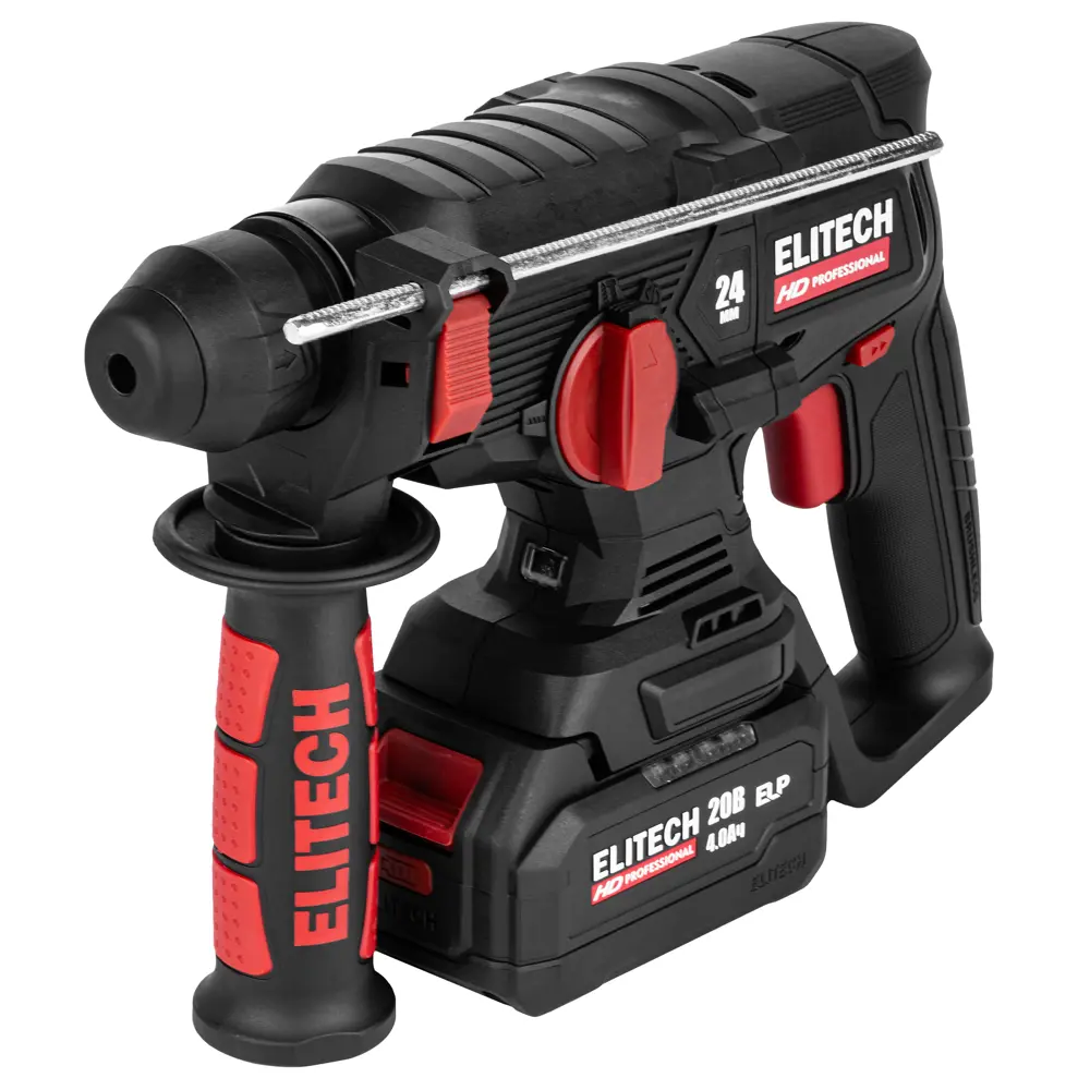 Перфоратор аккумуляторный бесщеточный SDS-plus Elitech HD CRH2024BL, 20 В Li-Ion 4 Ач, 2.5 Дж STLM-2108787