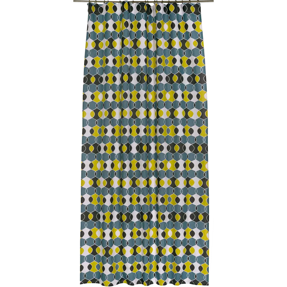 Штора на ленте «Геометрия» 145х260 см цвет бирюзово-жёлтый ВАСИЛИСА STLM-2061127