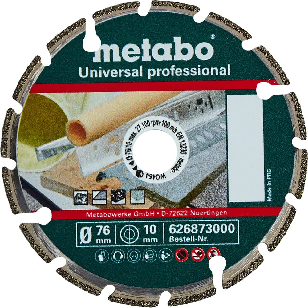 Диск алмазный сегментированный универсальный Metabo, 626873000, 76x10 мм STLM-2127073