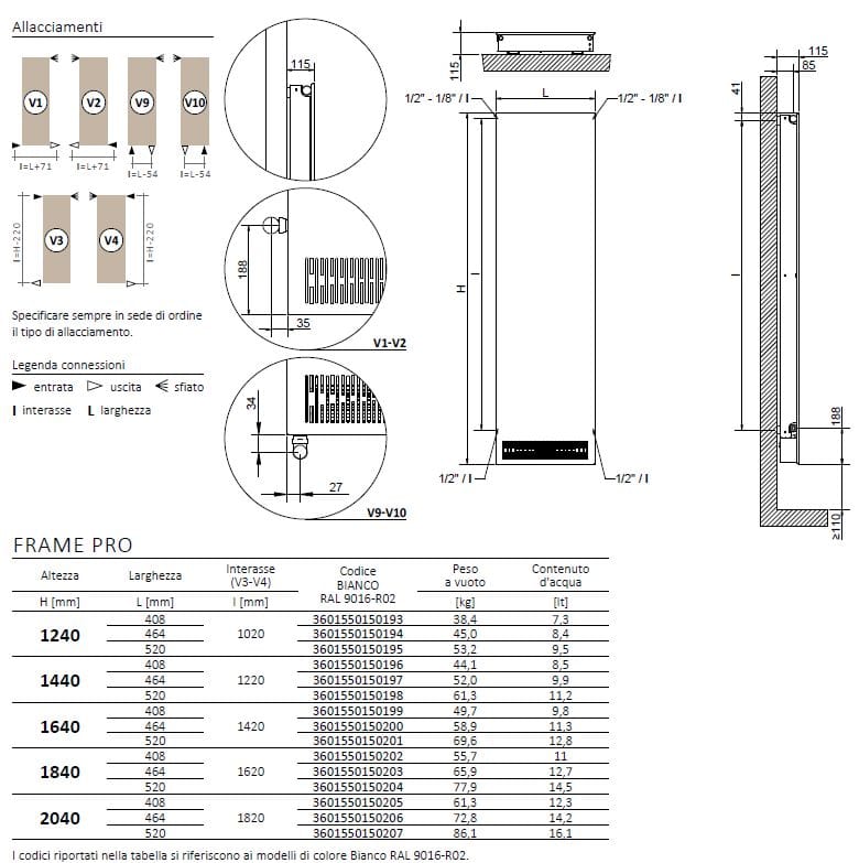 Настенный полотенцесушитель с горячей водой Cordivari Design вентилируемые радиаторы ARCH-00039769 - Вид №2