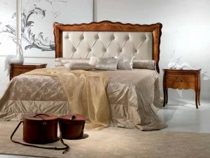 Carpanelli Двуспальная кровать из кожи с обитым изголовьем Pois