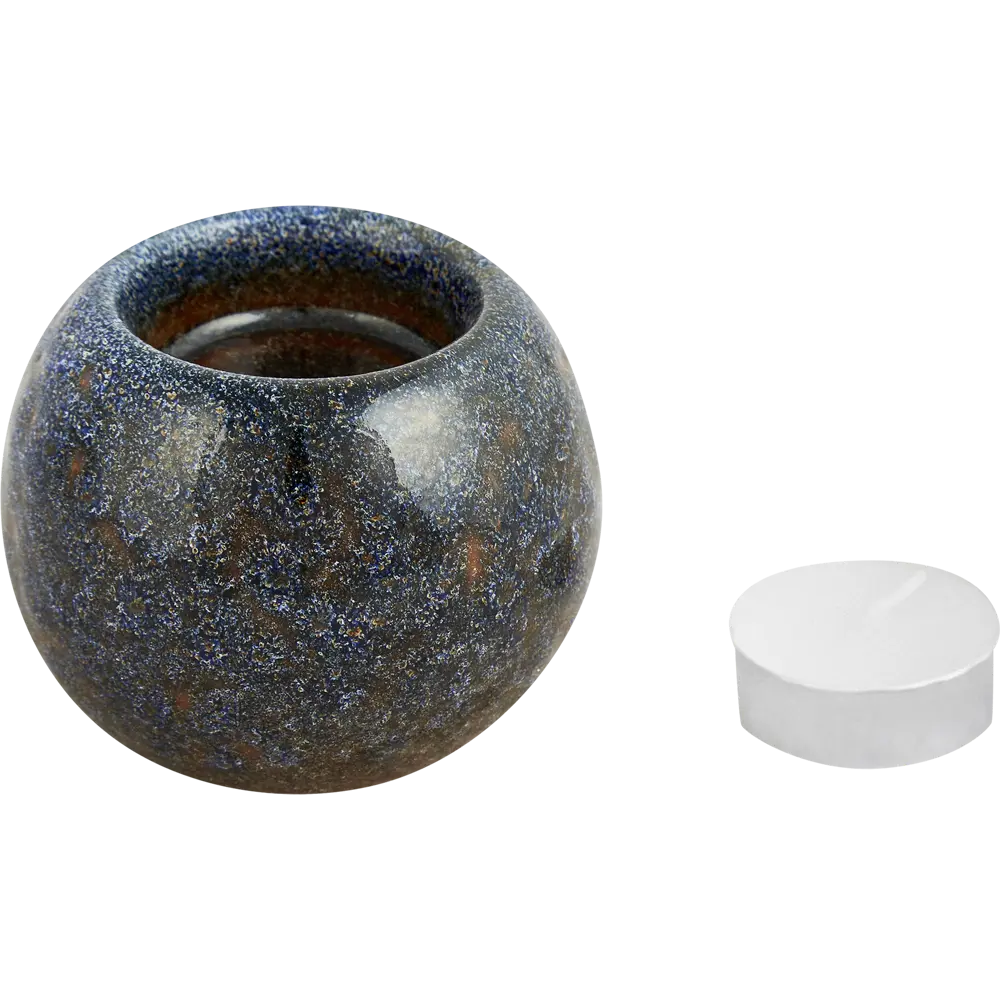 Свеча в керамическом подсвечнике Atmosphera Цитрон коричнево-синяя 8 см STLM-2114951 - Вид №4