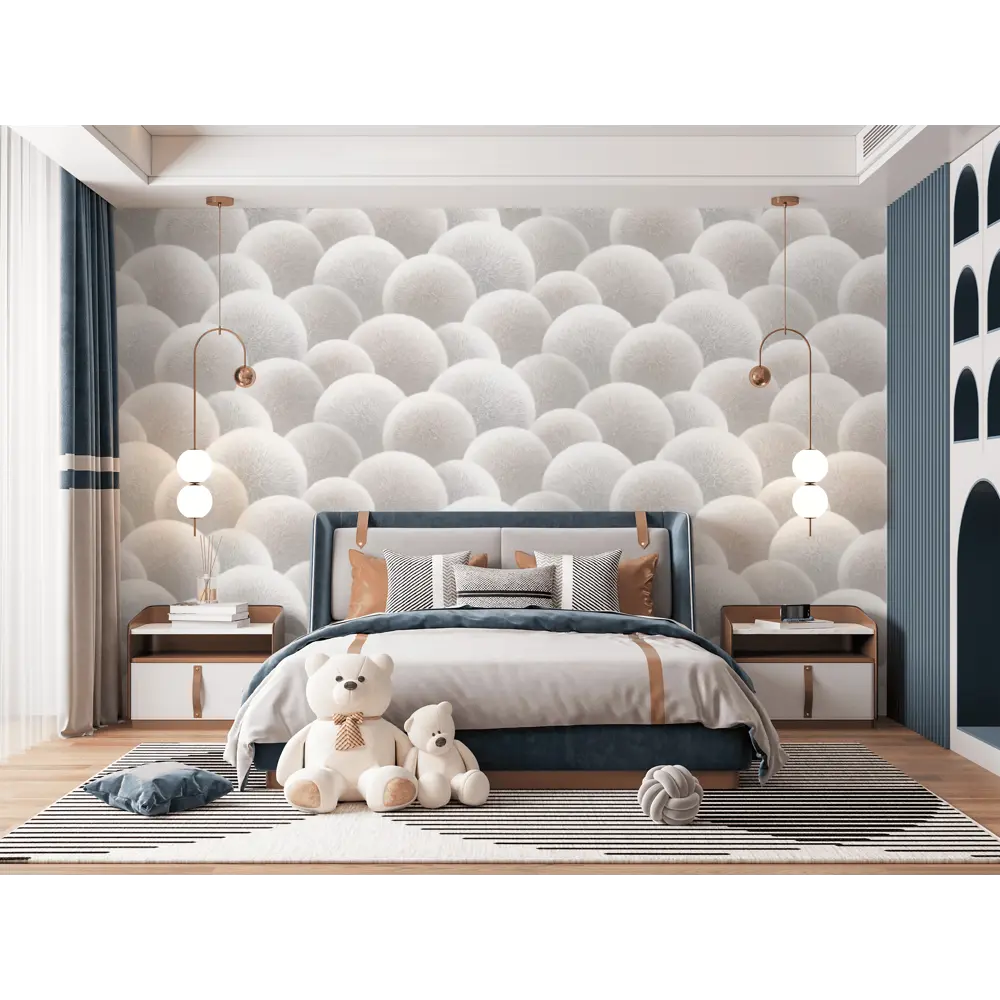 Флизелиновые обои Anturage Puff серые с рельефной текстурой 89366732 STLM-0815193 - Вид №2