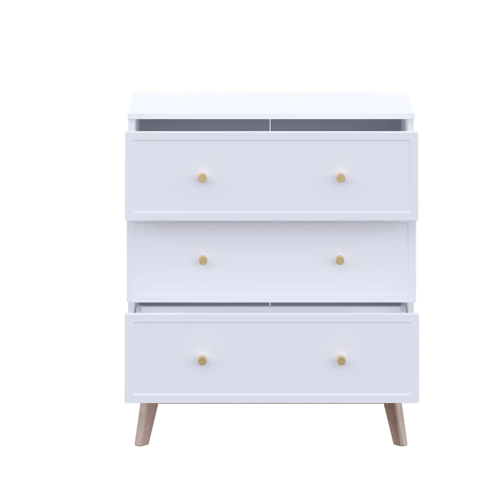 Комод KONSENSA Амьен 3 ящика 80x94x41.7 см ЛДСП цвет белый Лион STLM-2044330 - Вид №7