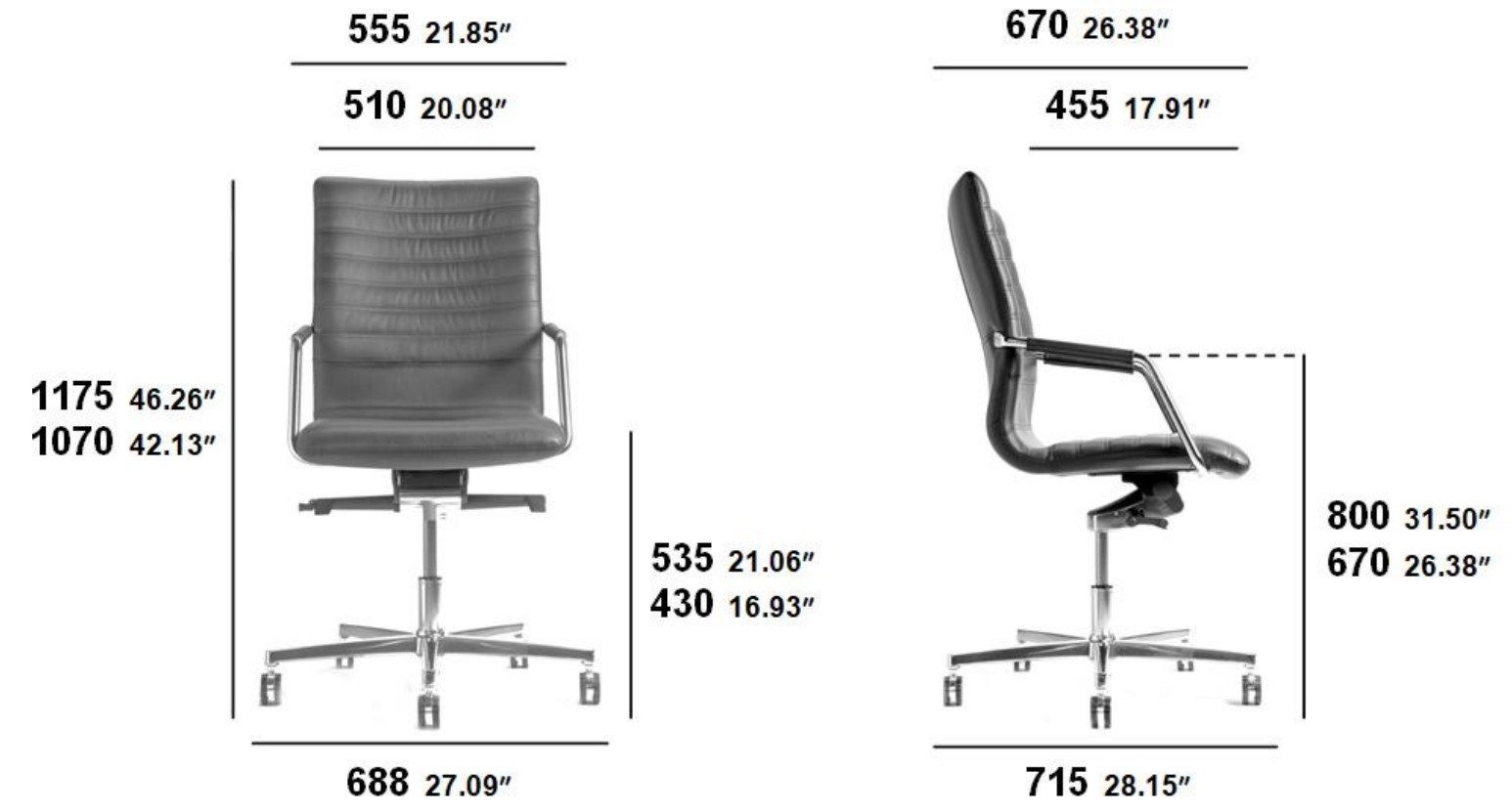 Офисное кресло с кожаной обивкой SITIA время ARCH-00046287 - Вид №6