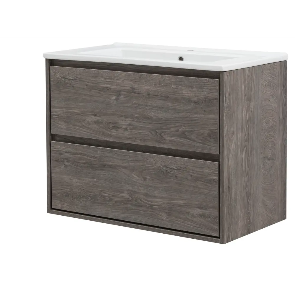 Тумба под раковину KONSENSA Мокка 2.0 подвесная 85 см цвет серый дуб STLM-2001532 - Вид №1