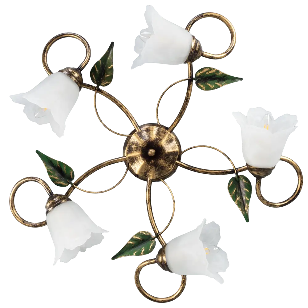 Люстра «Флорин», 5хЕ14х60 Вт, цвет чёрный, золотой ЗАВОД ЭЛЕТЕХ STLM-2038207 - Вид №1