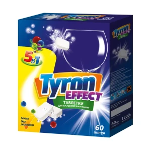 Таблетки для посудомоечной машины Tyron Effect 5-в-1 60 шт