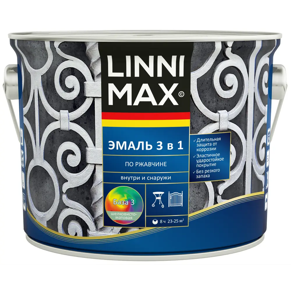 LINNIMAX Грунт-эмаль 3 в 1 - защита от ржавчины для металлических поверхностей 89349609 STLM-0858038