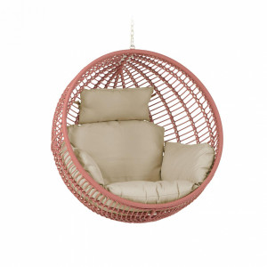 097621 Подвесное кресло с розовым плетением La Forma Elianis