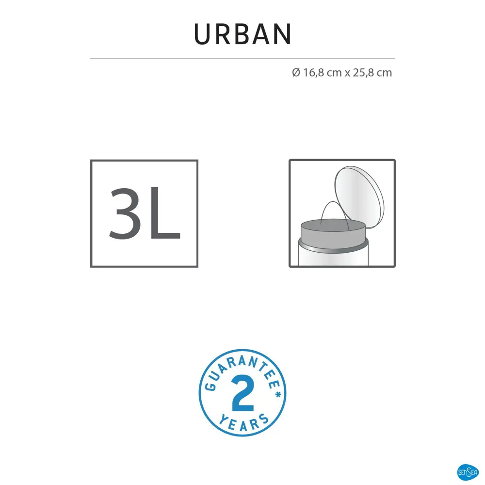 Контейнер для мусора Sensea Urban 3 л цвет чёрный Без серии STLM-2188317 - Вид №10