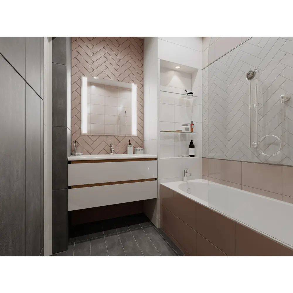 Плитка настенная Tone 25х35 см 1.4 м² цвет белый матовый BELANI STLM-2191669 - Вид №4