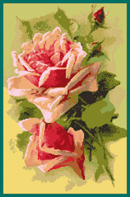 150х230кл Схема для вышивания цв. А3 ДК-323 "Две розы" Santreyd 
