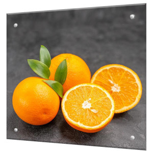 90680838 Защитный экран Сочные апельсины 60x60x0.4 см закаленное стекло цвет серый/оранжевый STLM-0335770 BORNTOPRINT