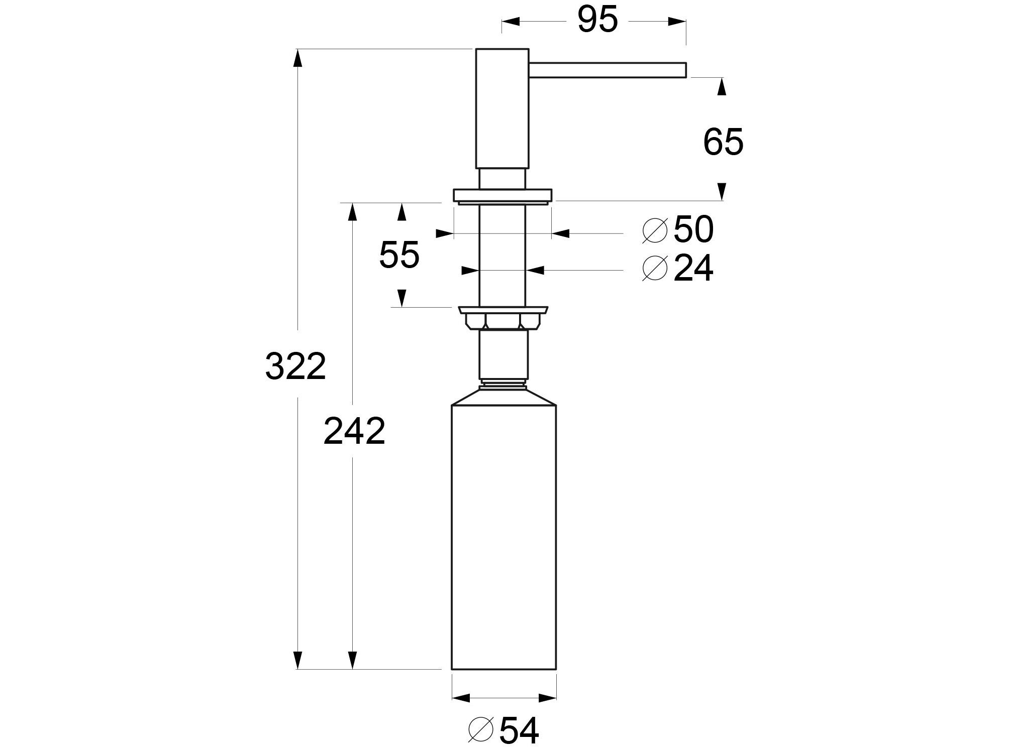 Дозатор мыла GUGLIELMI RUBINETTERIE DS90230 ARCH-00084889 - Вид №6