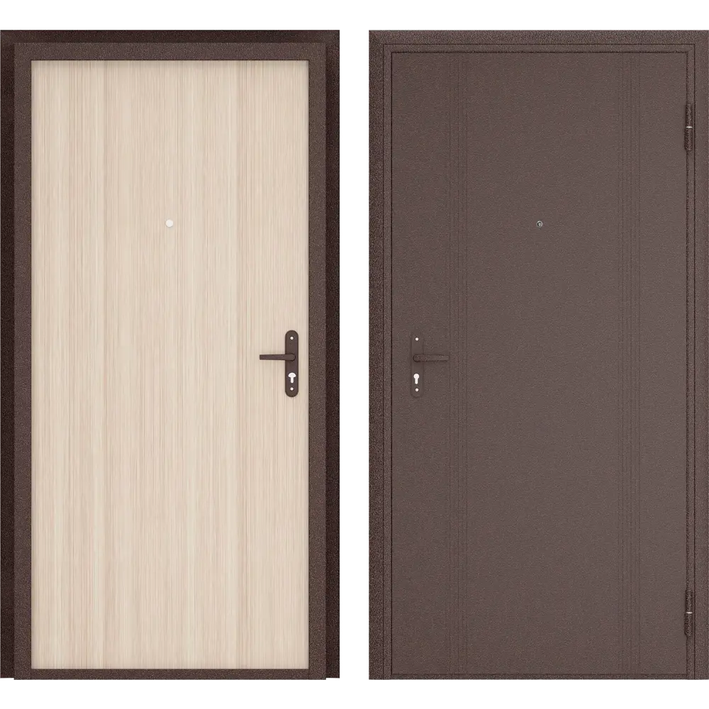 Дверь входная металлическая Ламистайл 980 мм правая цвет капучино DOORHAN STLM-2116586