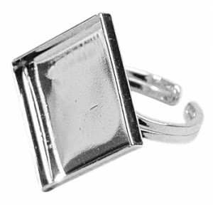 2128022 Основа под кольцо квадрат, 2 см, упаковка 1 шт., цвет серебристый Rayher