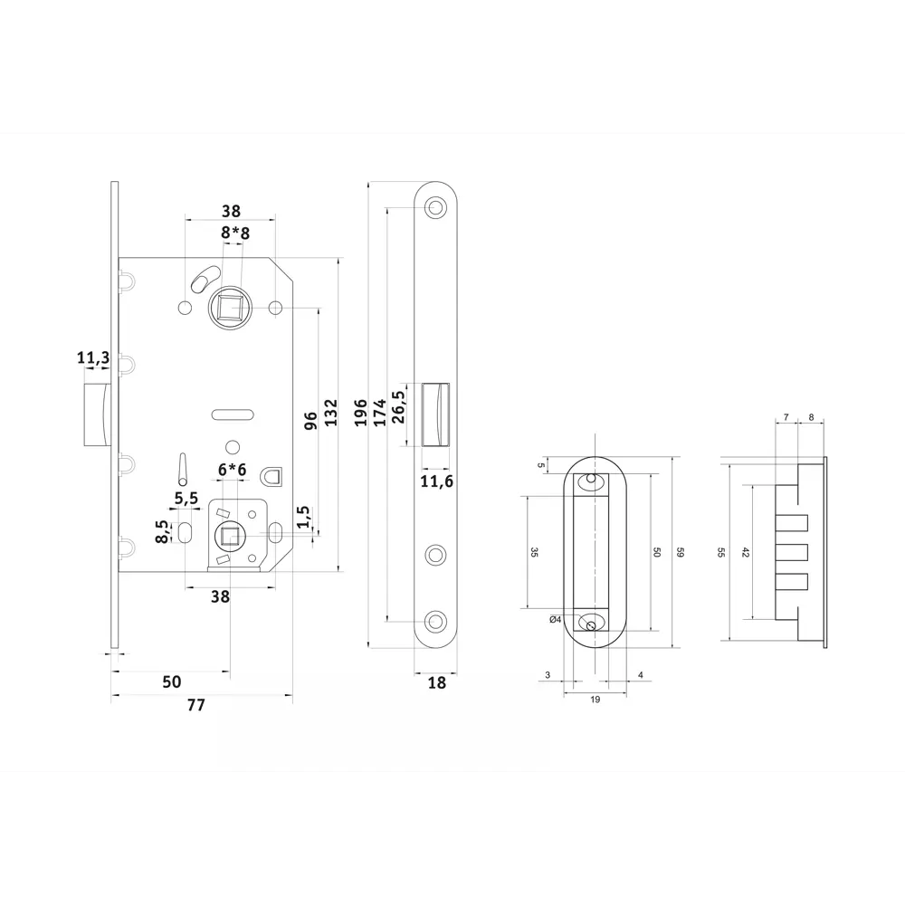 Защелка под фиксатор магнитная 600-M SN, 96 мм, сталь, цвет никель PALLADIUM STLM-2120393 - Вид №3