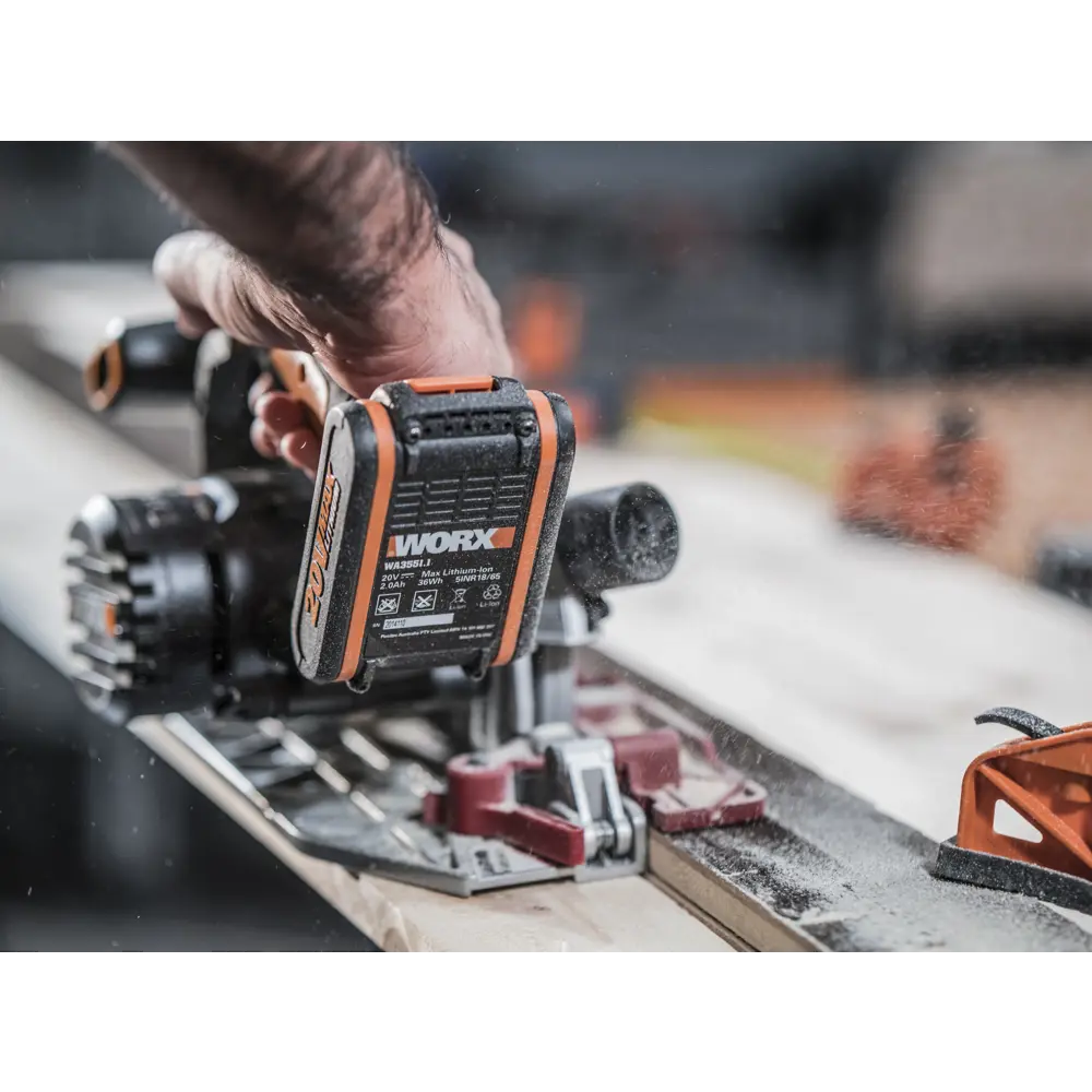 Циркулярная пила аккумуляторная Worx WX530, 165 мм, 20 В Li-ion 2 Ач STLM-2018113 - Вид №9