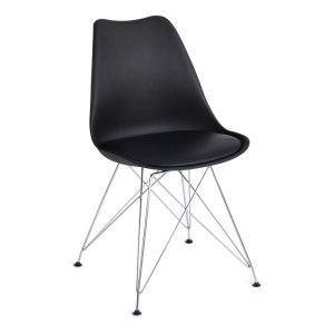 90618870 Стул Стул tulip iron chair (mod.ec-123) 83.5х48х54.5 см пластик цвет черный MODERN STLM-0310421 TETCHAIR
