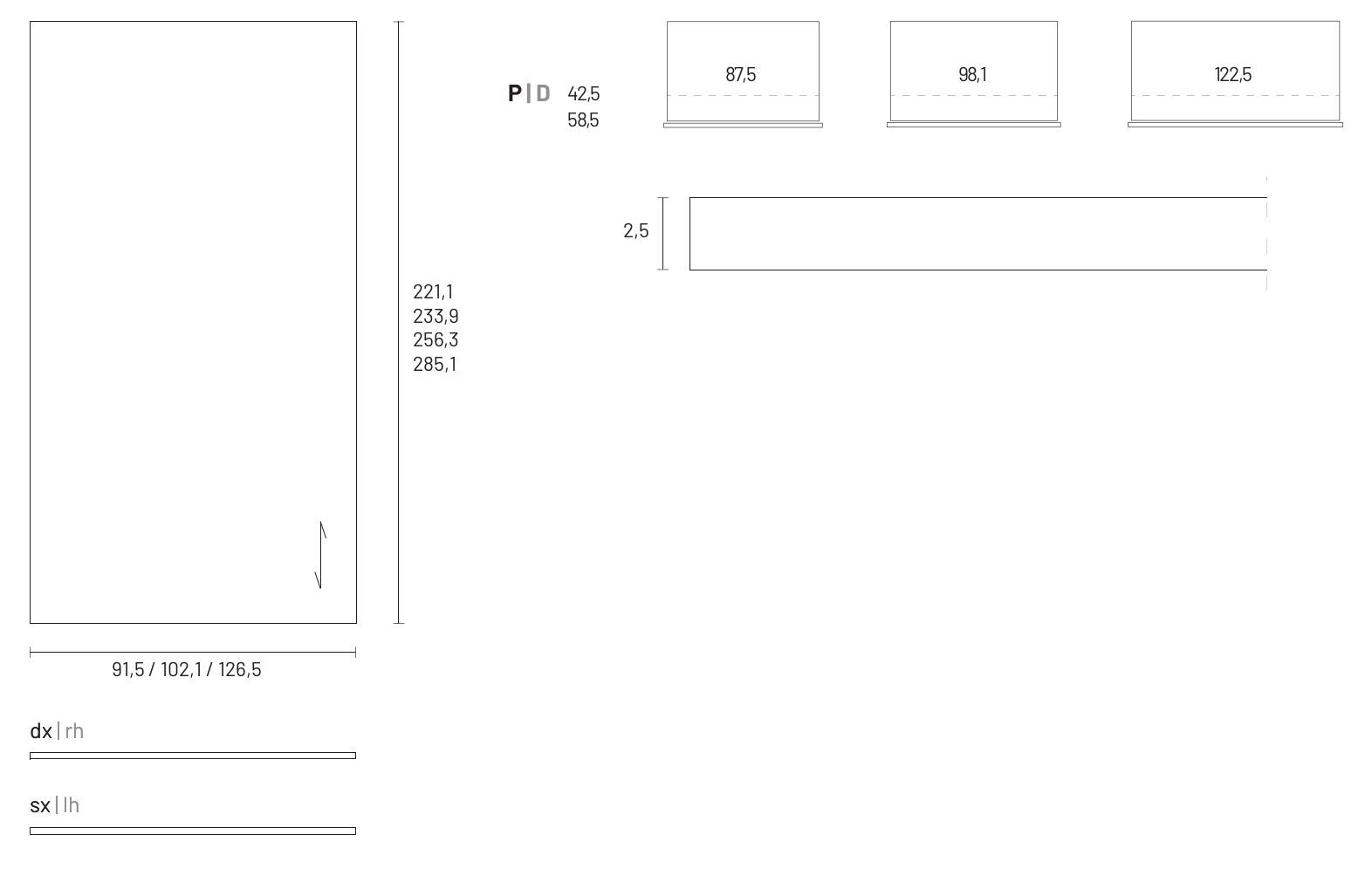 Секционный шкаф с раздвижной деревянной дверью и ручками Dall'Agnese Wardrobe Collection ARCH-00133623 - Вид №3
