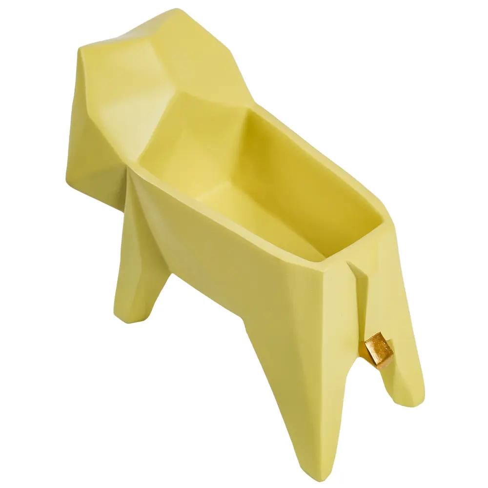 Горшок цветочный Лев CD-DEC-PL-4132 18x11x14 см v0.5 л пластик желтый Santreyd Дизайн STLM-2076357 - Вид №1