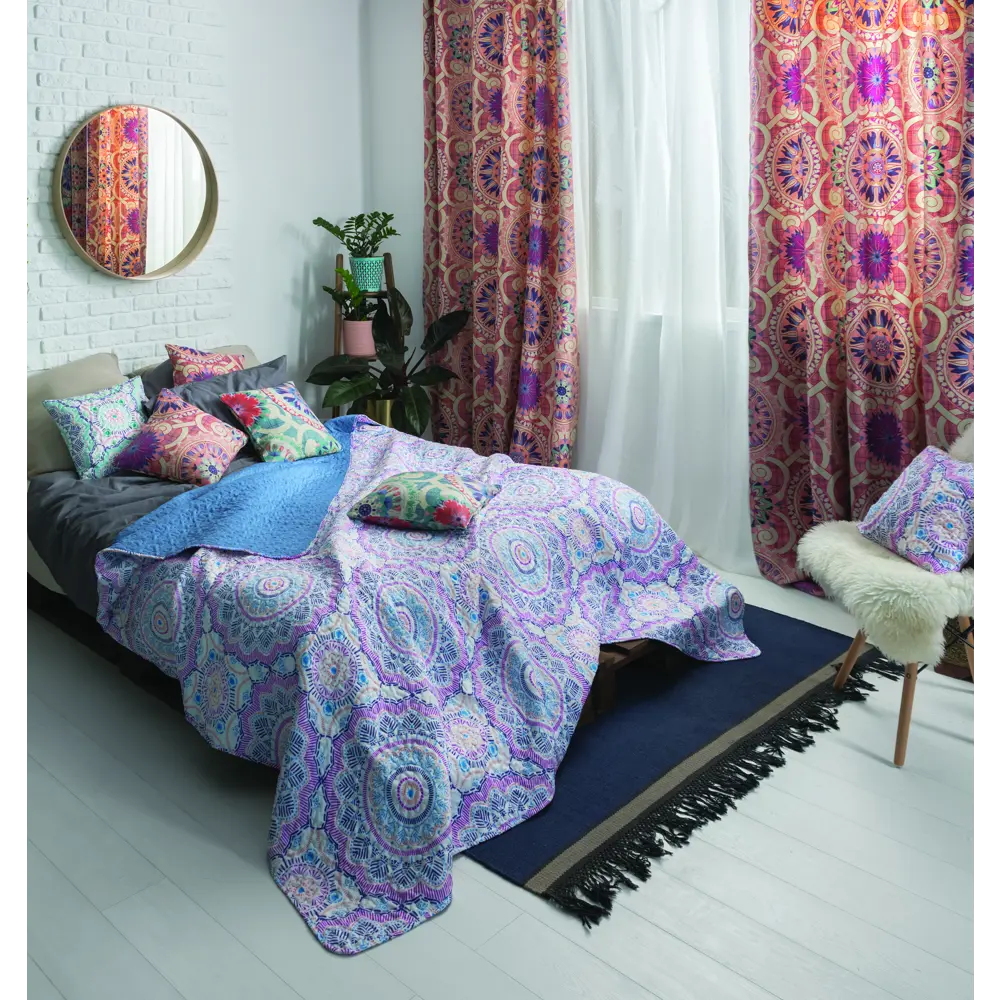 Наволочка декоративная стёганая Boho, 40x40 см, цвет розовый 82041966 STLM-2105628 Santreyd - Вид №6