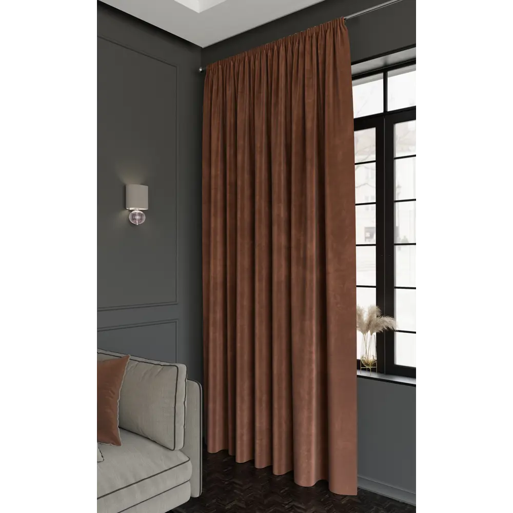 Штора MIAMOZA Silky терракотовая 200x280 см с бархатной текстурой 89427096 STLM-1582479