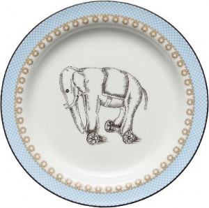 10647738 Richard Ginori Набор детской посуды Richard Ginori (тарелка обеденная, салатник, блюдце, чашка), 4пр (голубой) Фарфор