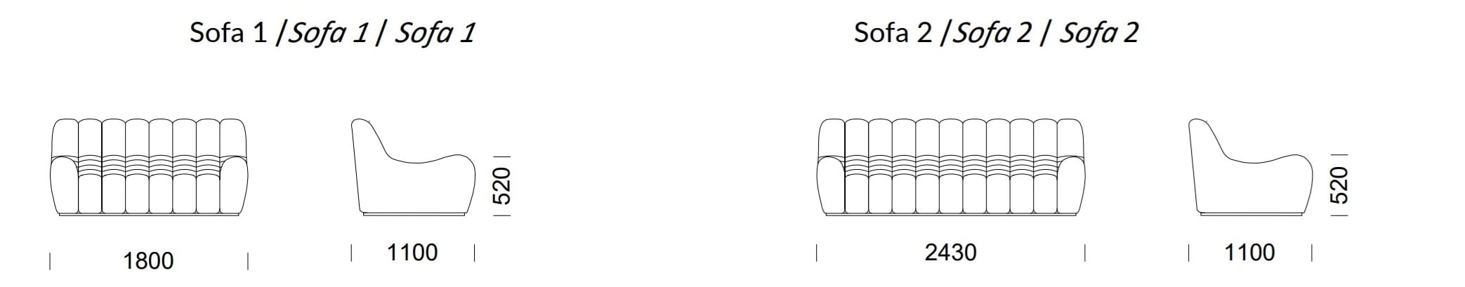 2-местный тканевый диван Nobonobo Wadi ARCH-00050510 - Вид №8