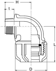SANIT 04016000000 Колено 90 ° с конической наружной резьбой PP  - Вид №1