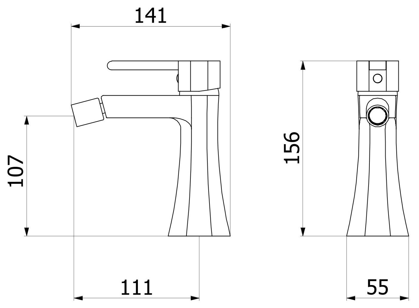 Однорычажный смеситель для биде с регулируемым горлышком IB Belmondo + Belmondo Elle ARCH-00110898 - Вид №4